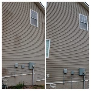 Tarpon Springs FL house washing before and after – soft wash cleaning for stucco exterior